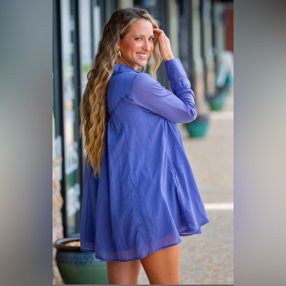 NWT FREE PEOPLE haddie solid mini dress long sleeve SIZE MEDIUM! - Picture 2 of 4